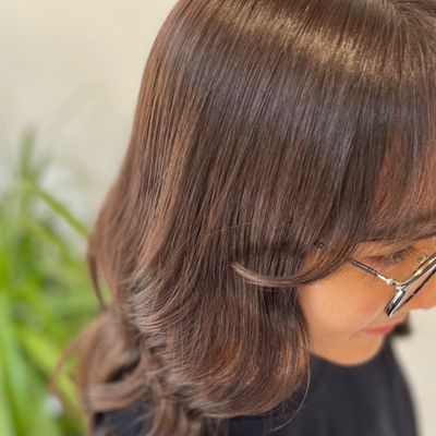 🐝【小顔&美髪カット】&極ケアカラー】+【極潤9トリートメント】パーソナル1級・