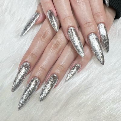 【長さ出しメニュー】チップ長さ出し10本+ワンカラー、ラメグラデーション