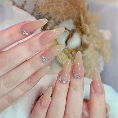 🌸チップ長さ出し１０本ストーン付け放題【ワンカラーコース】【オフなし】