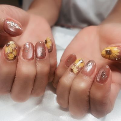 ジェルワンカラー＋アート4本💅