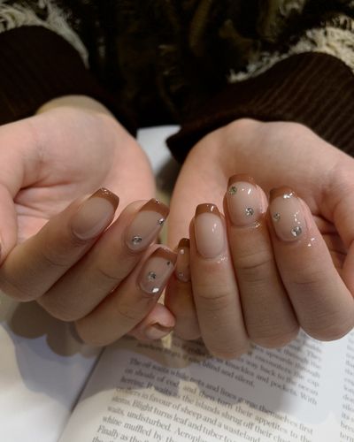 Clear+French nail