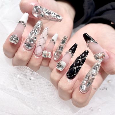 オフ無料🎀チップ長さだし＋デザインやり放＋パーツつけ¥13,800