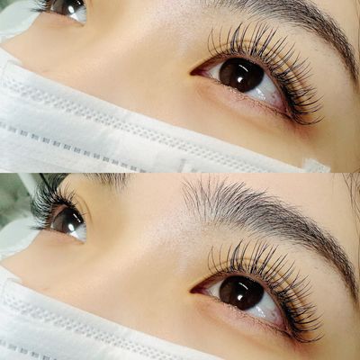 眉毛wax間引き付＆LEDフラットラッシュ120本