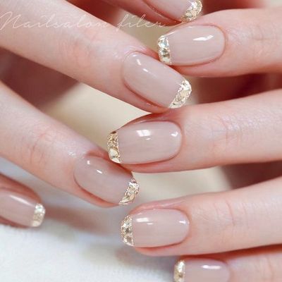 🌸ガラスフレンチネイル