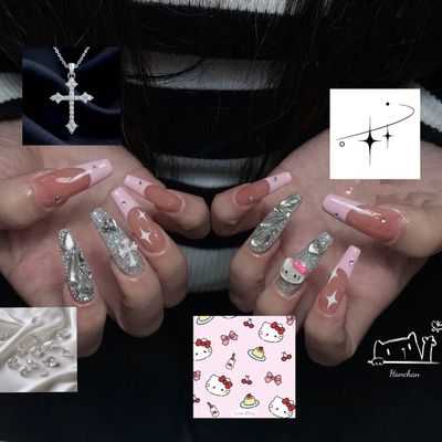 🎀[長さ出し] 150分以内: アートやり+ パーツ付け放題