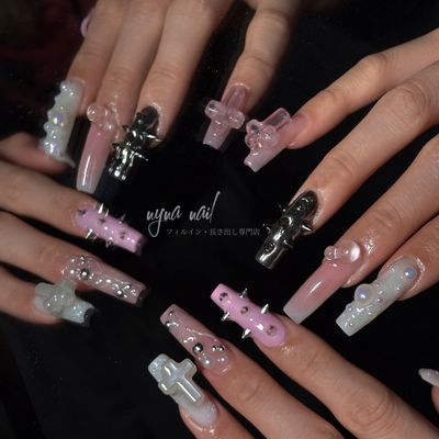 (hand)【Lチップ長さだし・やり放題】持ち込み◎しっかりアート150分
