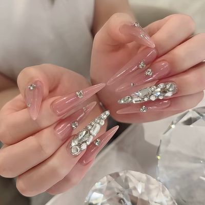 チップ長さだし10本+シンプルデ ザイン+パーツアート4個