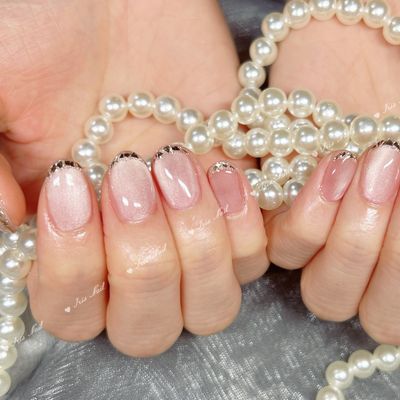 自爪💅大人気ガラスフレンチ/ミラーフレンチ💕新規ジェルオフ無料【大塚駅】
