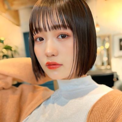 【縮毛矯正】地毛風ストレート＋カット【表参道前髪顔周りレイヤーボブミディアムボブ