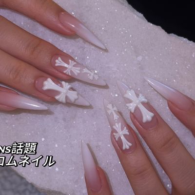 【チップ長さ出し】クロムネイル🎶ワンカラー+パーツ4個