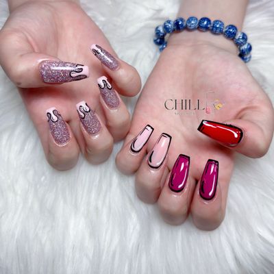 新人ネイリスト練習メニュー】１０本長さ出し&10本フリーデザイン