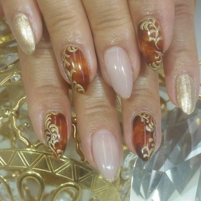 【オフ有り】ニュアンスネイル4本（べっ甲　大理石）