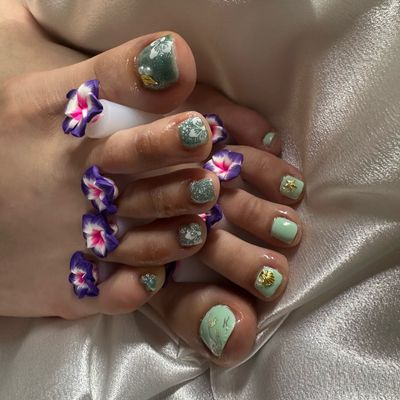 フット🦶マグネットジェルネイル🧲オフ・ケア込み