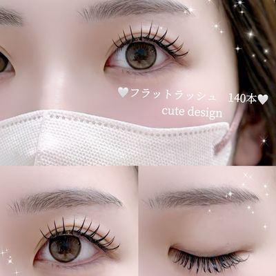 【オフ込み】フラットラッシュ付け放題🤍✨束感コーティング付き🎀