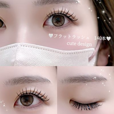 【オフ込み】フラットラッシュ140本🤍✨束感コーティング付き🎀