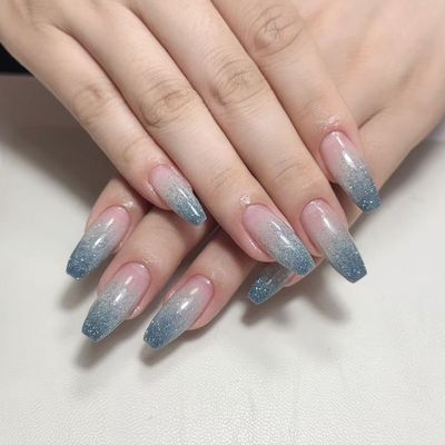 チップ長さだし10本ラメグラデーション￥8900
