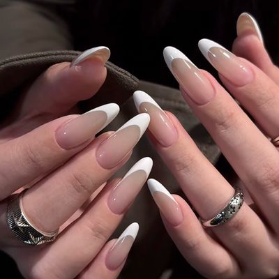 🥝10本チップ長さだし🫧フレンチネイル｜パーツ2個プレゼント付き