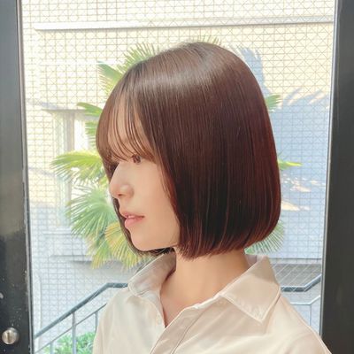 自然で柔らかいツヤ髪縮毛矯正+ショートカット・ボブ✨髪質改善ストレート