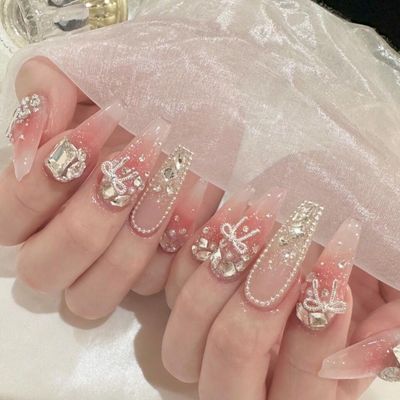 🎀[長さ出し] 150分以内: アートやり+ パーツ付け放題