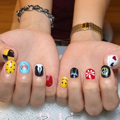 韓国風メンズアートネイル🖤🖤