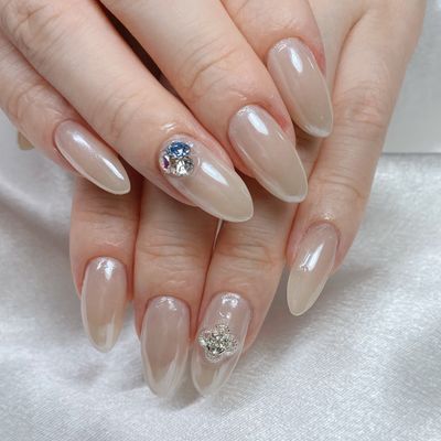 パラジェル込み⭐️艶々オーロラネイル