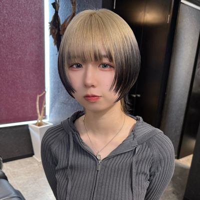 カット+リタッチブリーチカラー+クイックトリートメント