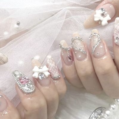 【長いネイルがかわいい！】長さ出し10本＋アートフリーコース★