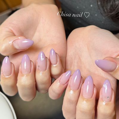 チップ長さ出し10本＋シンプルなデザイン